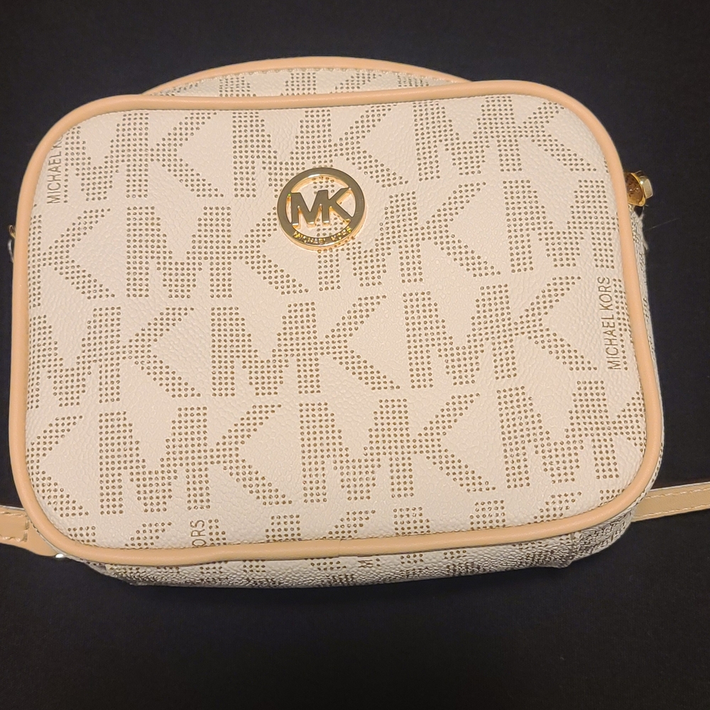 Michael Kors Cream Monogram Crossbody Bag